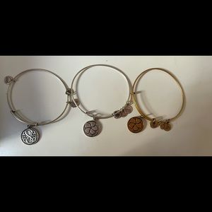 Bundle of three Alex and Ani bracelets
